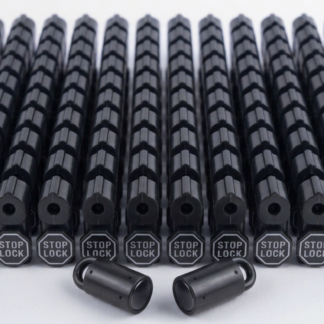 PegGuard Black Retail Stop Locks with 2 Matching Keys | 100-Pack