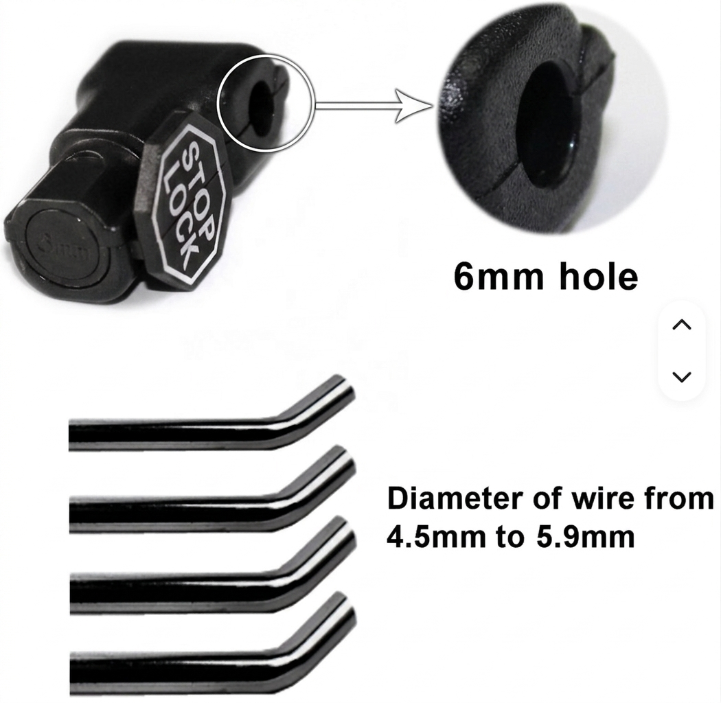 PegGuard Black Retail Stop Locks with 2 Matching Keys | 100-Pack - Image 4