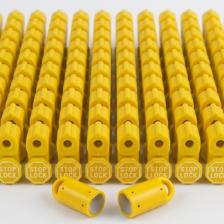 PegGuard Yellow Retail Stop Locks with 2 Matching Keys | 100-Pack (Copy)