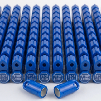 PegGuard Blue Retail Stop Locks with 2 Matching Keys | 100-Pack