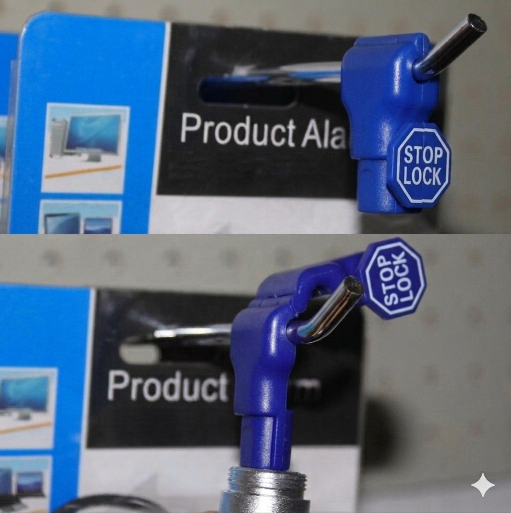 PegGuard Blue Retail Stop Locks with 2 Matching Keys | 100-Pack - Image 2